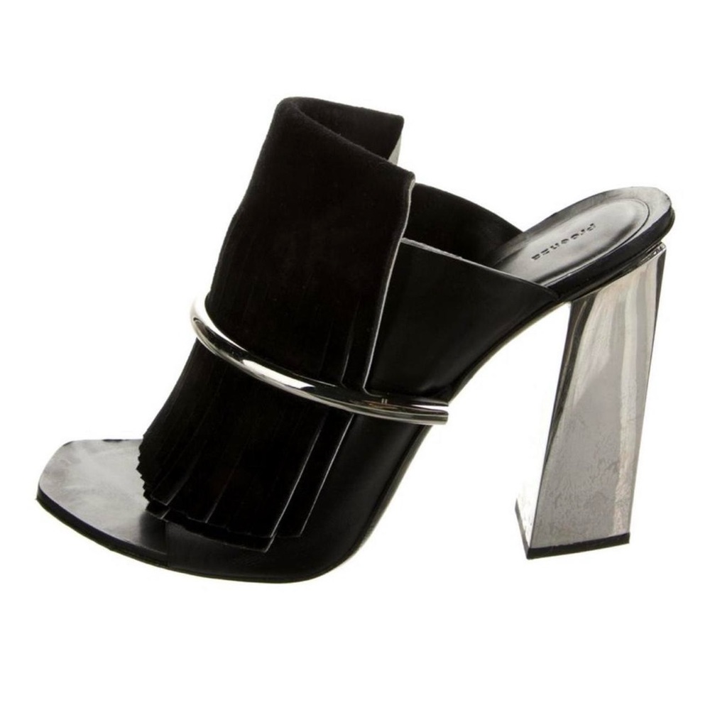 SS15 Proenza Schouler black suede fringe trim mules
size IT40 (fits like a 9)